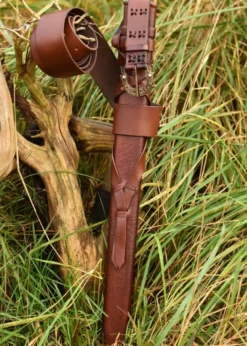 Scheide mit Gürtel und Bronzeschnalle für Wikingerschwert, versch. Längen