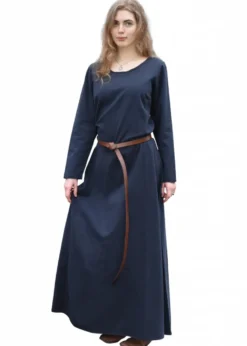 Schlichtes Mittelalterkleid Afra aus festem Canvas, dunkelblau