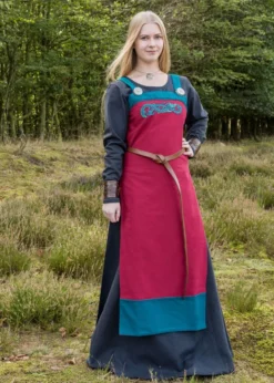 Schlichtes Mittelalterkleid Afra aus festem Canvas, dunkelblau