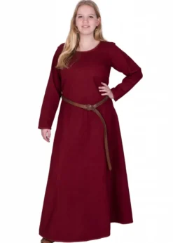 Schlichtes Mittelalterkleid Afra aus Canvas, weinrot