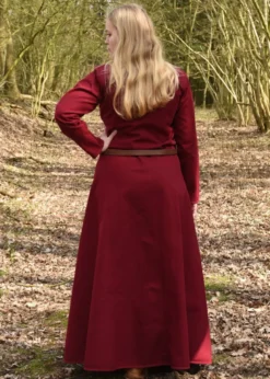Schlichtes Mittelalterkleid Afra aus Canvas, weinrot