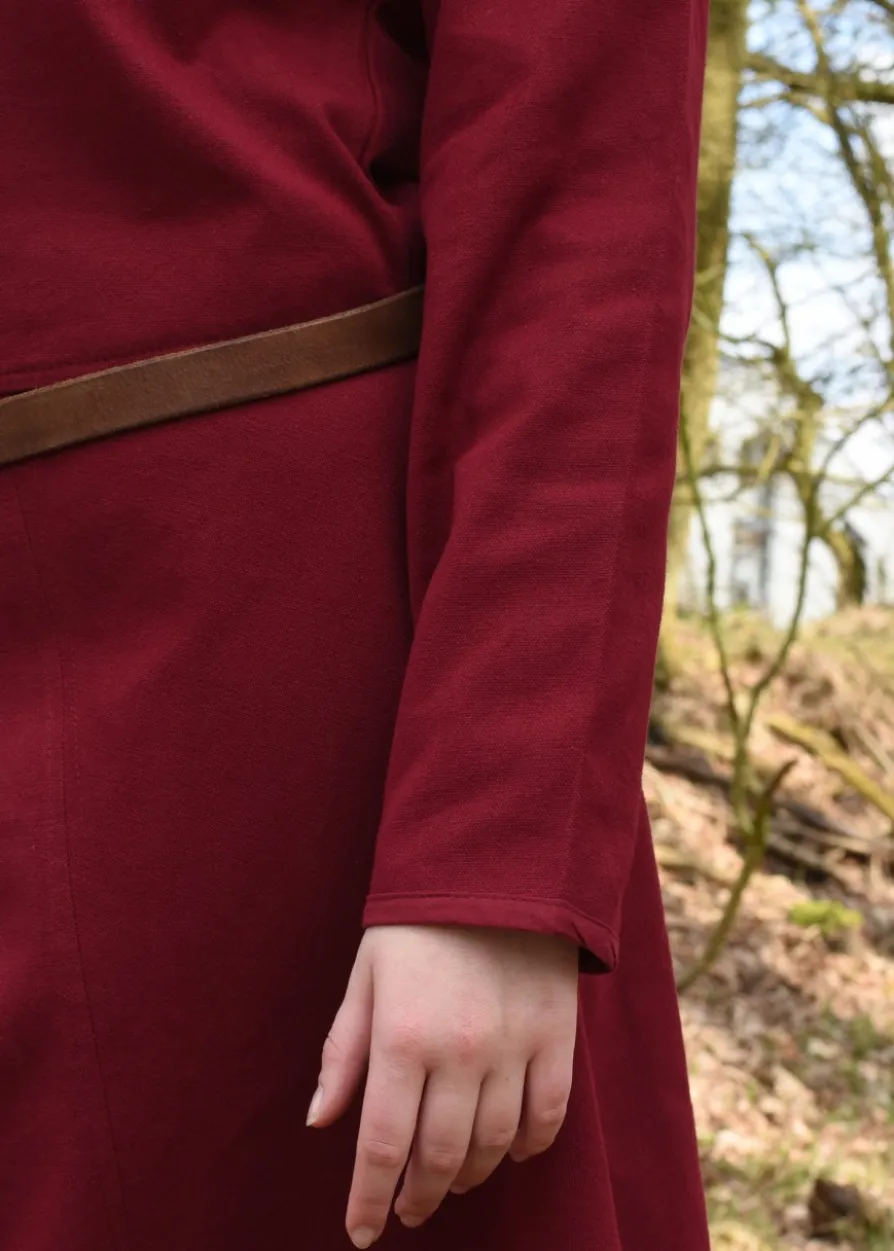Schlichtes Mittelalterkleid Afra aus Canvas, weinrot