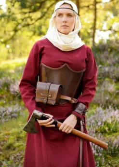 Schlichtes Mittelalterkleid Afra aus Canvas, weinrot