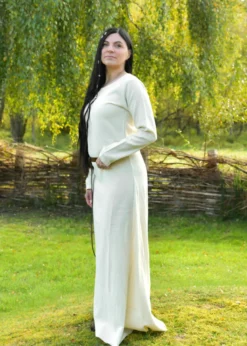 Schlichtes Wikinger Kleid Celeste, Wolle, natur