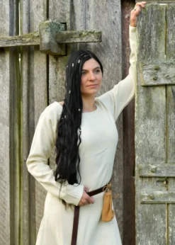 Schlichtes Wikinger Kleid Celeste, Wolle, natur