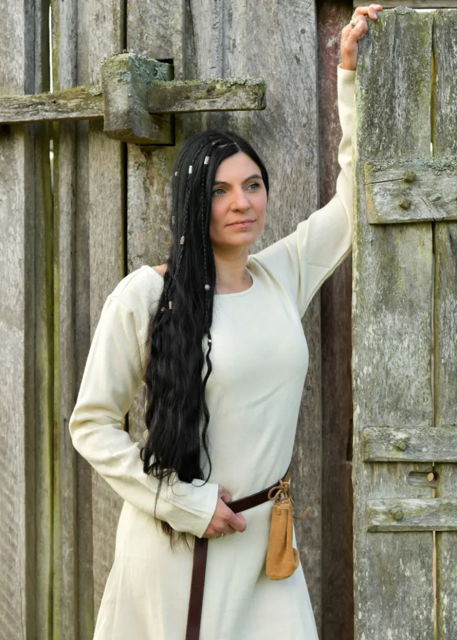 Schlichtes Wikinger Kleid Celeste, Wolle, natur
