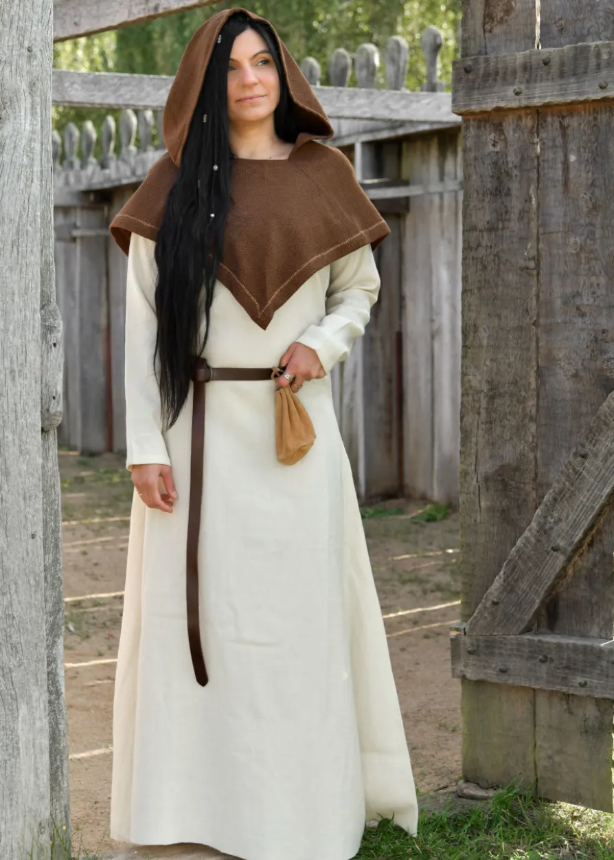 Schlichtes Wikinger Kleid Celeste, Wolle, natur