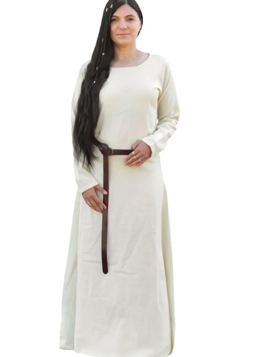 Schlichtes Wikinger Kleid Celeste, Wolle, natur