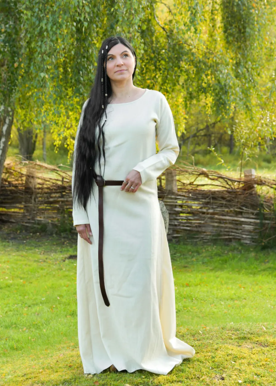 Schlichtes Wikinger Kleid Celeste, Wolle, natur
