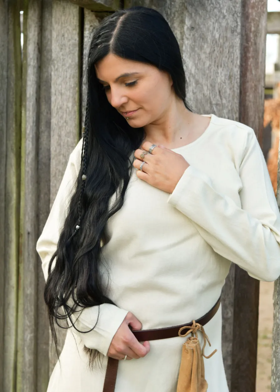 Schlichtes Wikinger Kleid Celeste, Wolle, natur