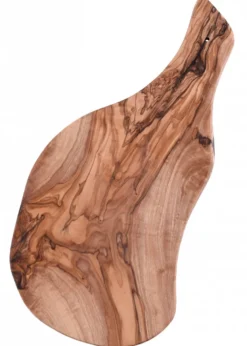 Schneidebrett aus Olivenholz mit Griff, ca. 30 x 15 cm