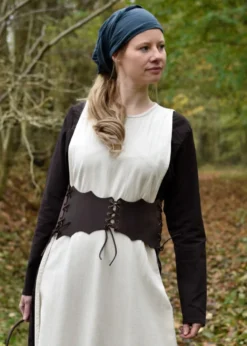 Schnürmieder-Gürtel aus Leder, braun
