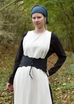 Schnürmieder-Gürtel aus Leder, schwarz