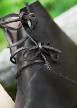 Schnürschuhe, dunkelbraun, halbhoch, seitlich geschnürt, Ulfberth