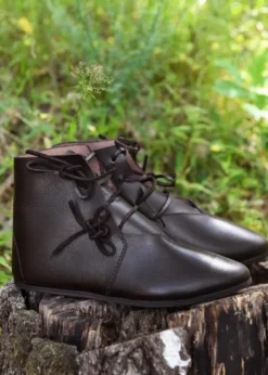 Schnürschuhe, dunkelbraun, halbhoch, seitlich geschnürt, Ulfberth