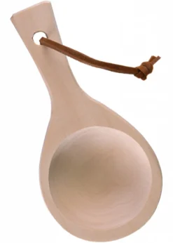 Schöpflöffel mit Lederband, ca. 17 cm