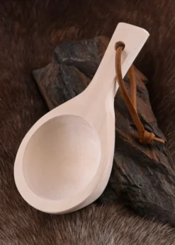 Schöpflöffel mit Lederband, ca. 17 cm