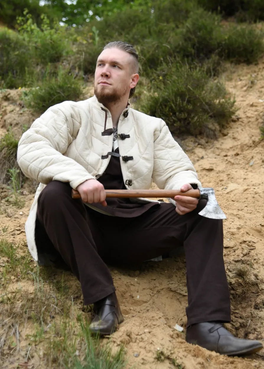 Schwerer Gambeson mit Schnallen, natur