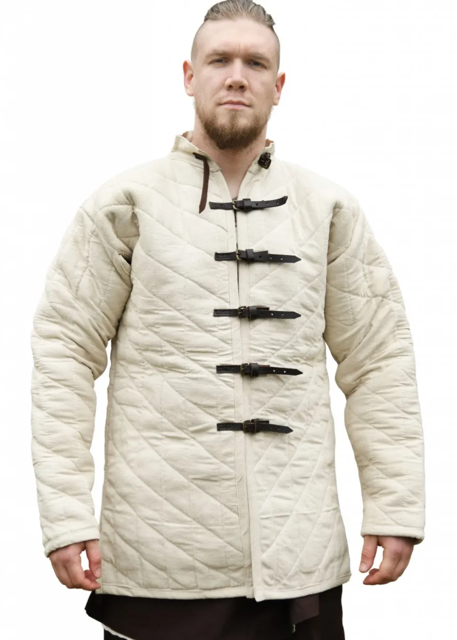 Schwerer Gambeson mit Schnallen, natur