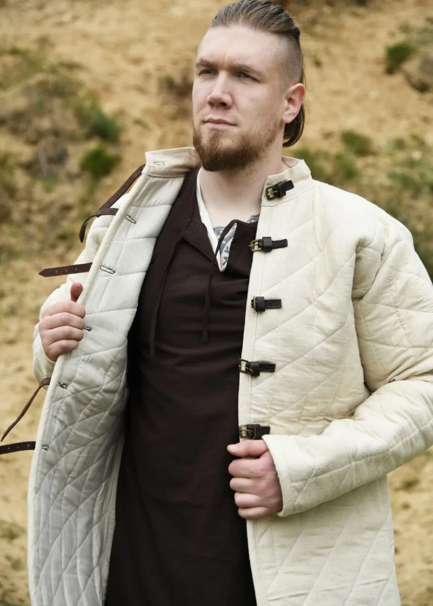 Schwerer Gambeson mit Schnallen, natur