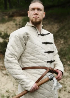Schwerer Gambeson mit Schnallen, natur