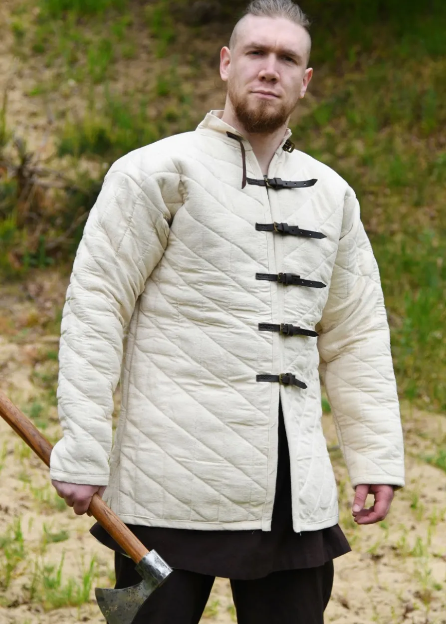 Schwerer Gambeson mit Schnallen, natur