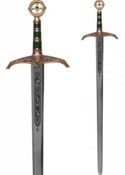 Schwert Robin Hood, goldfarben, mit Zierätzung, Marto