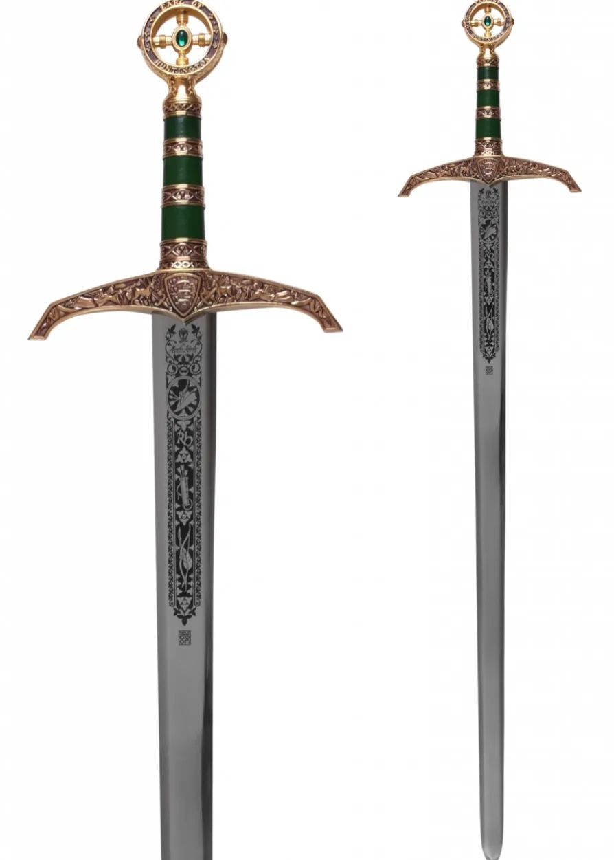 Schwert Robin Hood, goldfarben, mit Zierätzung, Marto