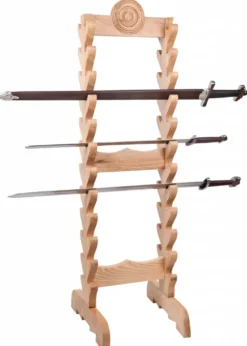 Schwertständer aus Holz für 24 Schwerter und Dolche