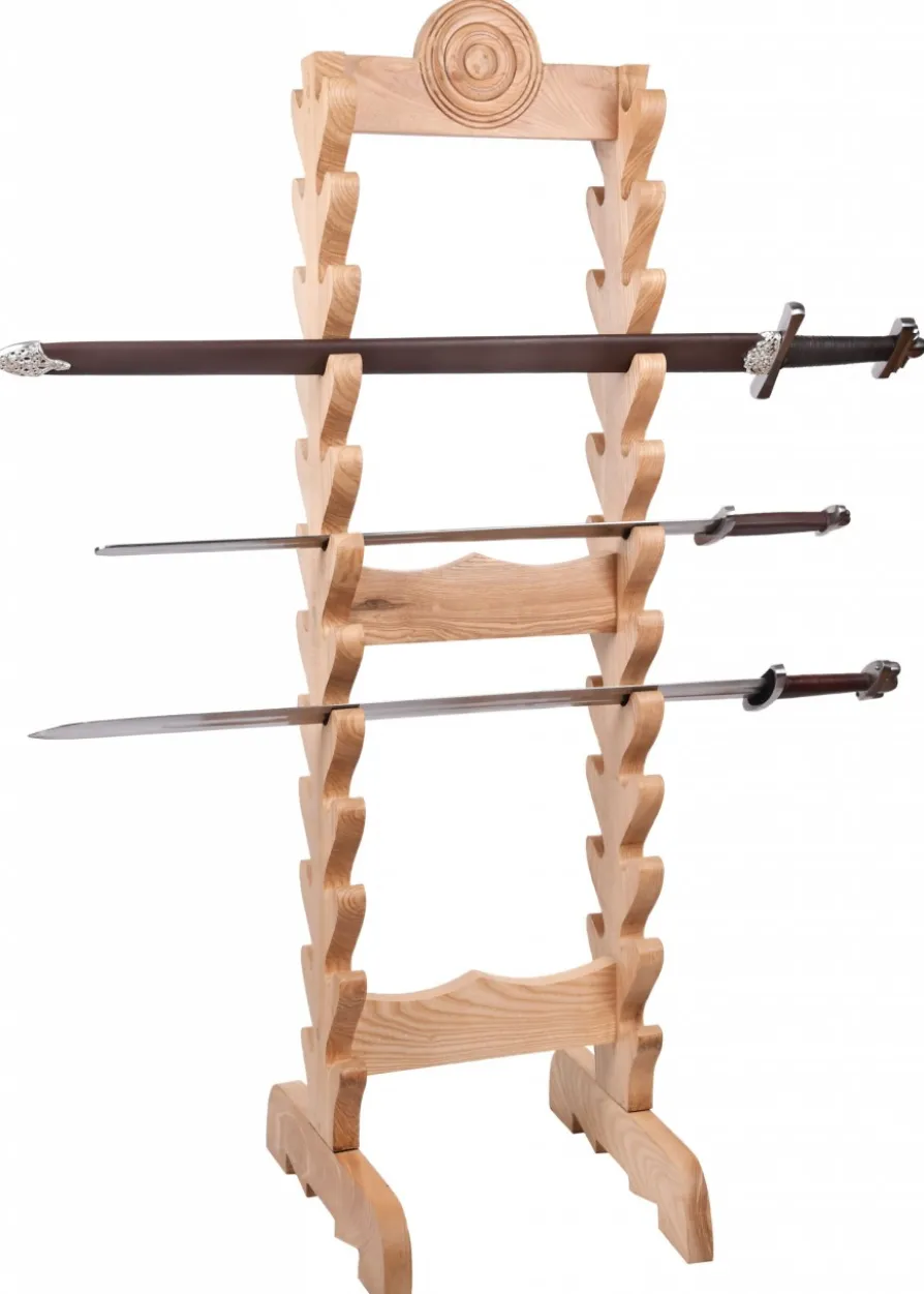 Schwertständer aus Holz für 24 Schwerter und Dolche