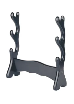Schwertständer aus Holz, schwarz für drei Schwerter, Marto