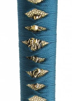 Shikoto Hammer-Forged Longquan Master Teal Wakizashi Sword