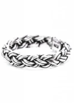 Silberner Wikingerring mit Flechtmuster