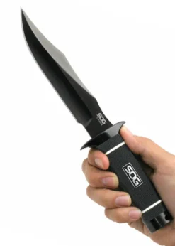 SOG TECH BOWIE, BLACK TINI, Feststehendes Messer