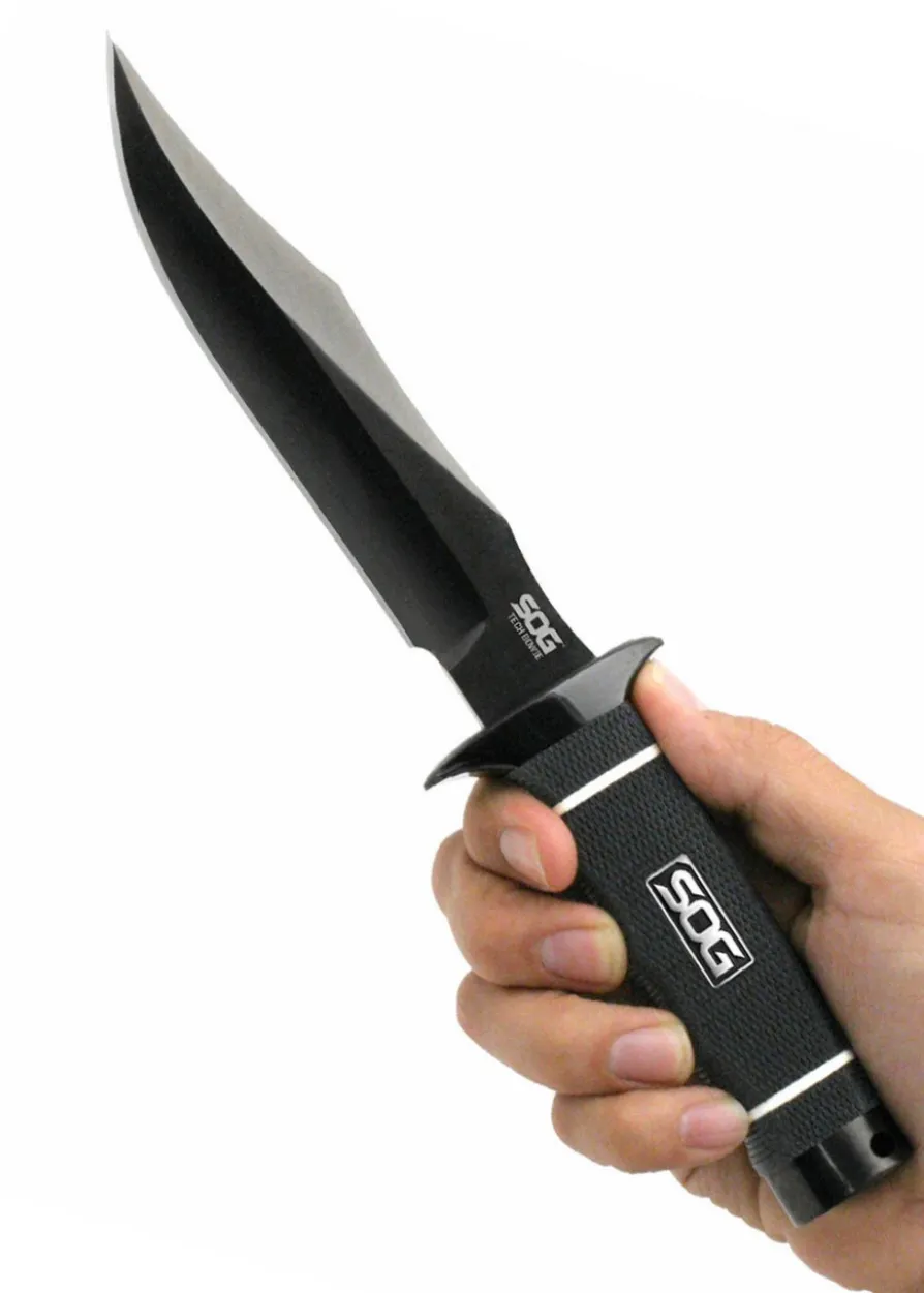 SOG TECH BOWIE, BLACK TINI, Feststehendes Messer