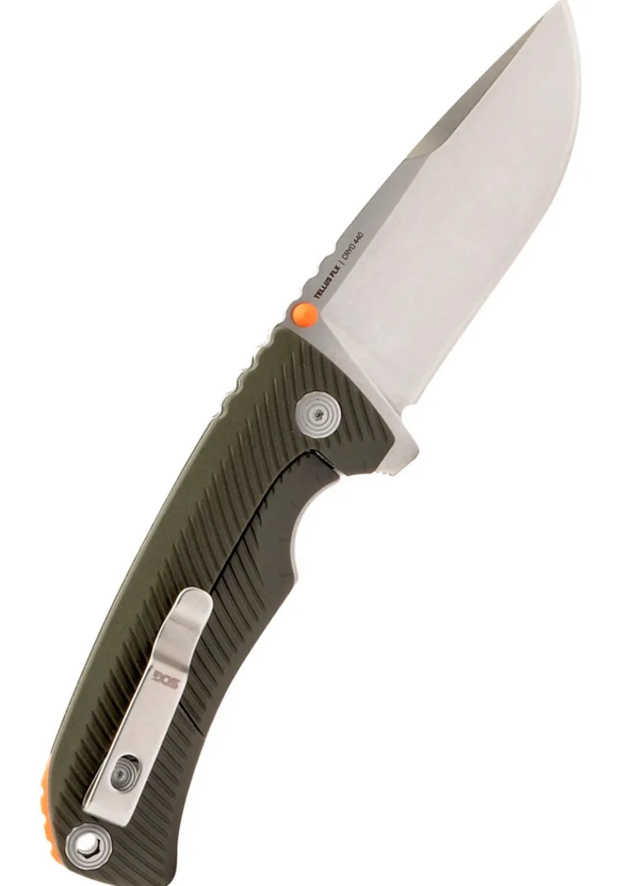 SOG TELLUS FLK OLIVE DRAB, Taschenmesser