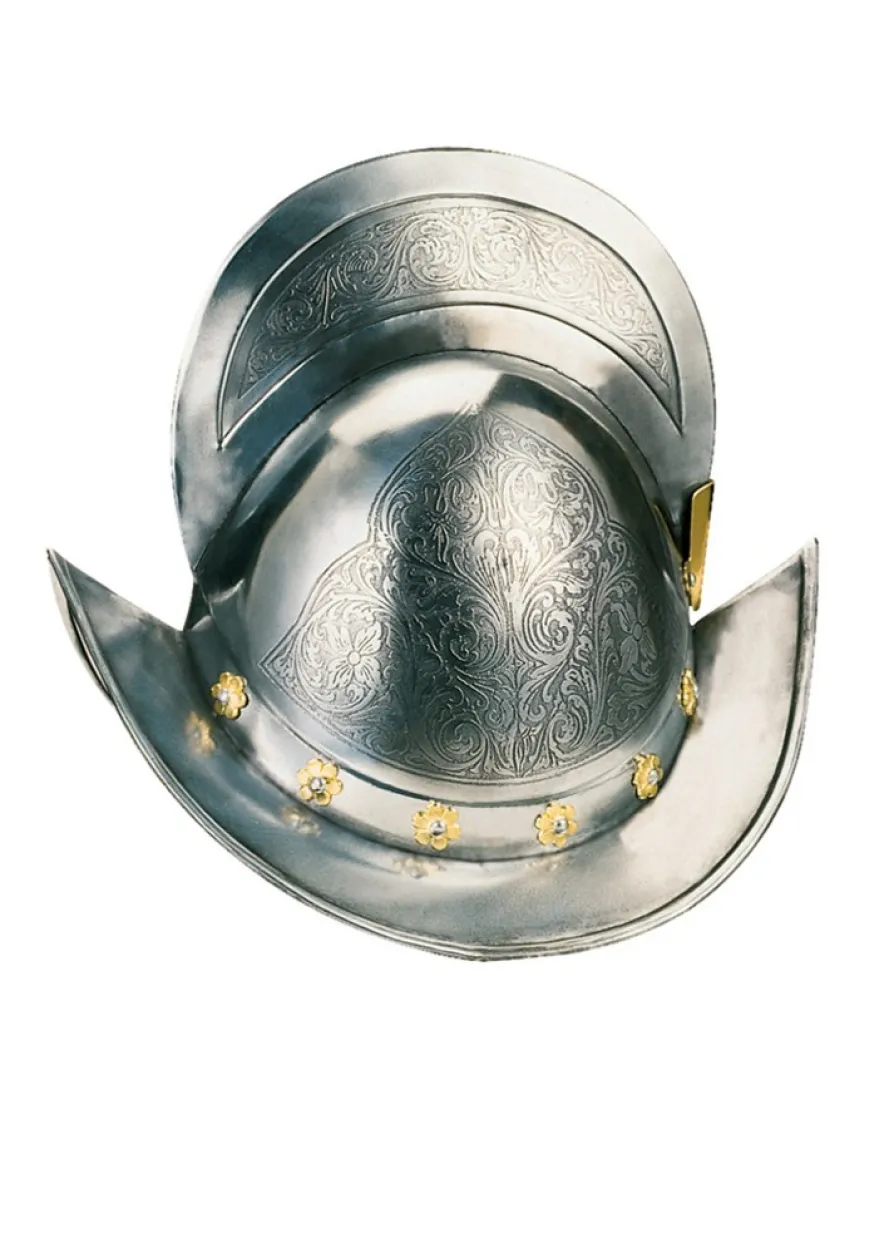 Spanischer Morion Helm, goldverziert, Marto