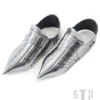Spitze Mittelalterliche Sabatons, Panzerschuhe, 14. Jh., 1,5 mm Stahl, Paar