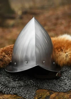 Spitzer Morion Helm mit Lederinlet