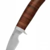 Steenbok Messer mit Drop-Point-Klinge und Lederlamellengriff
