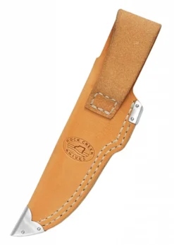 Steenbok Messer mit Drop-Point-Klinge und Lederlamellengriff