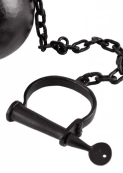 Sträflingskugel, Fußschelle mit Kette und Eisenkugel