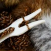 Strickgabel aus Knochen, 12 cm