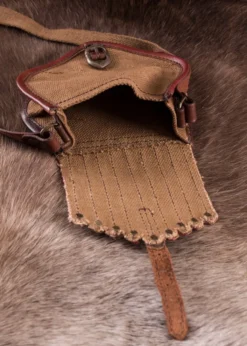 Tasche im Wikinger-Stil, Leder und Segeltuch