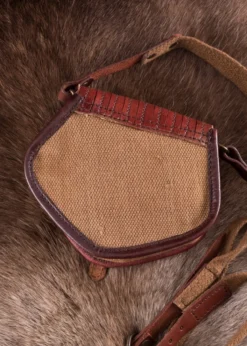 Tasche im Wikinger-Stil, Leder und Segeltuch