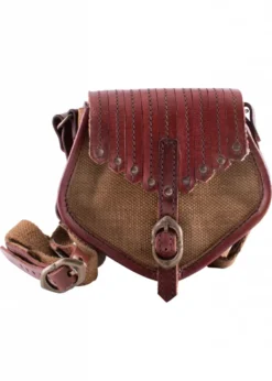 Tasche im Wikinger-Stil, Leder und Segeltuch