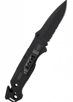 Taschenmesser Escape, Schwarz, Teilwellenschliff, SOG