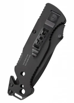 Taschenmesser Escape, Schwarz, Teilwellenschliff, SOG