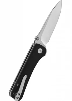Taschenmesser Hawk, 14C28N satinierte Klinge, Schwarzer Micarta Griff
