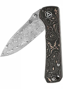 Taschenmesser Hawk, Damast Klinge, Copper Foil CF Griff